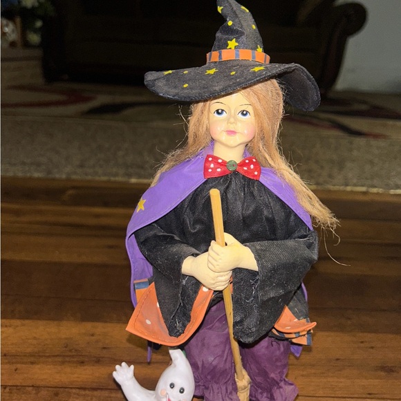 Clothique • Vintage • Fabric Mache • Halloween Witch • Ghost/Pumpkin • Figure - Picture 8 of 10